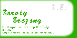 karoly brezsny business card
